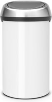 Brabantia Touch Bin Prullenbak - 60 liter - White / Matt Steel Fingerprint Proof deksel