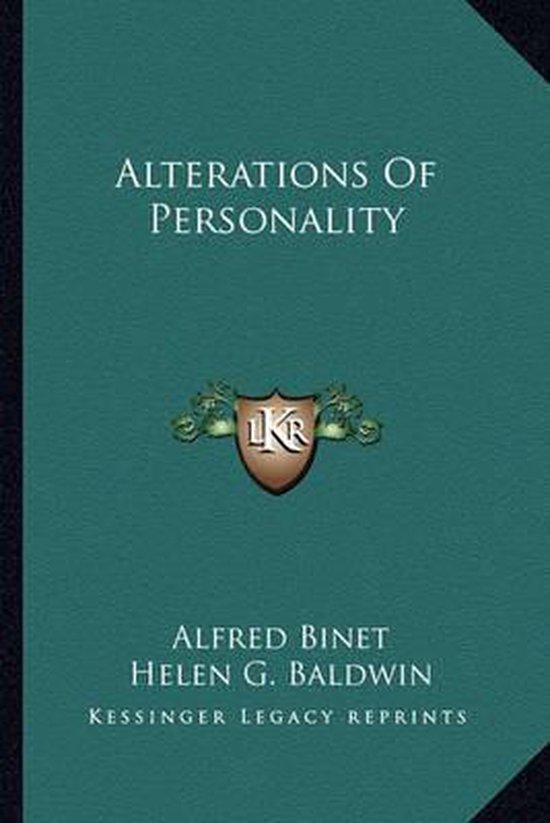 Alterations of Personality, Alfred Binet | 9781162923208 | Boeken | bol
