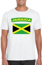 T-shirt met Jamaicaanse vlag wit heren XL