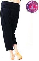 Pantalon de yoga confort flow noir SM - Lycra - Viscose - Noir