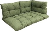 Madison - Loungekussen - Tuinkussen - Palletkussen - Rugkussen - 4-delig - 120 x 80cm - Florance Sage Groen