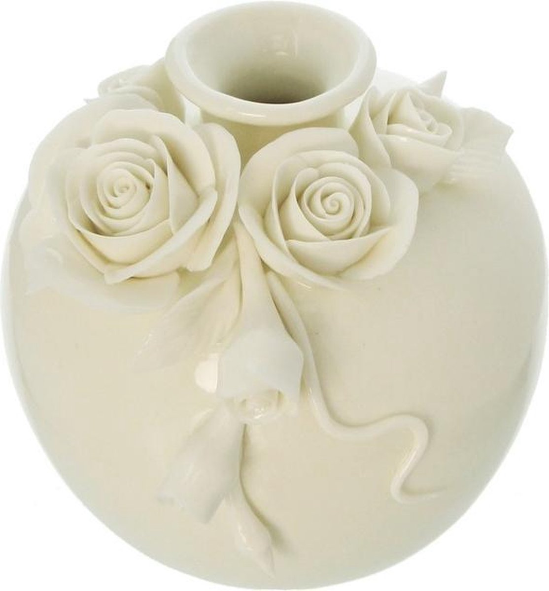 Bezwaar ritme sociaal Bloem roos vaasje wit porselein thema bloemen | bol.com