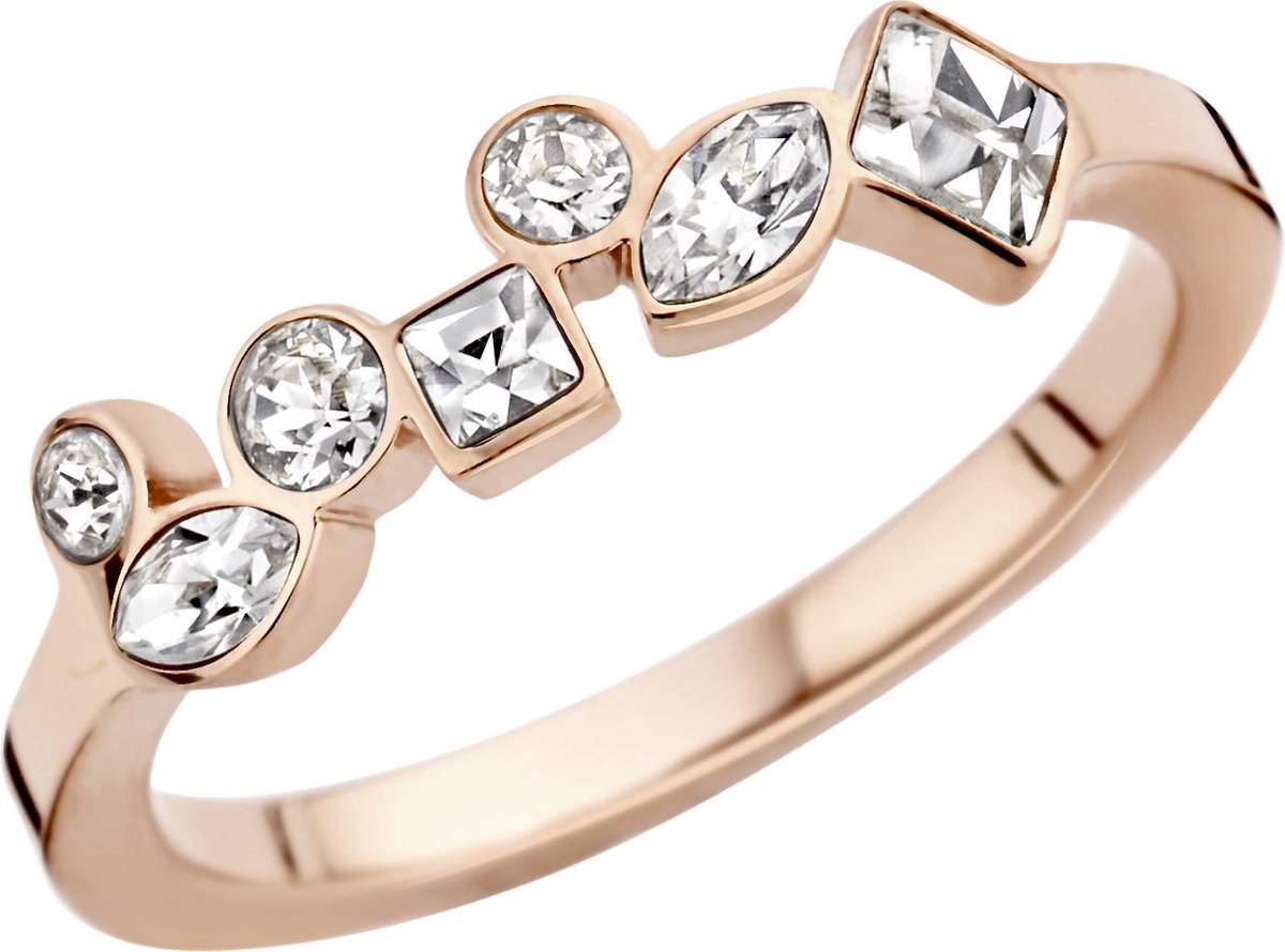 Melano friends mosaic ring crystal - rosekleurig - dames - maat 52