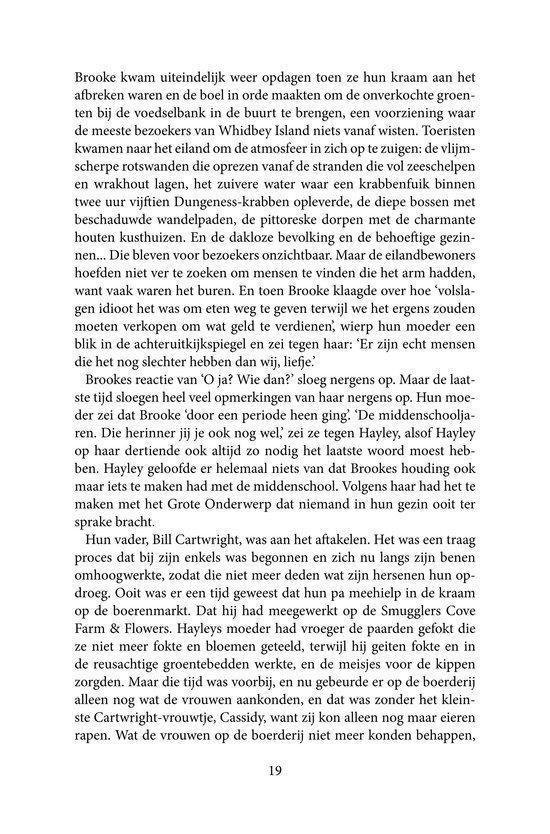 Omslag van een boek met de titel 'De Schaduwkant' en een illustratie van een eiland met bomen.