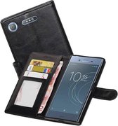 Hoesje Geschikt voor Xperia XZ1 - Portemonnee hoesje booktype Wallet case Zwart