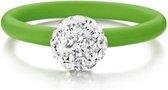 Colori 4 RNG00060 Siliconen Ring met Steen - Kristal Bal 8 mm - One-Size - Groen