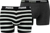 Puma - Heren - Boxershorts Zwart Blauw Stripe - Zwart - XL