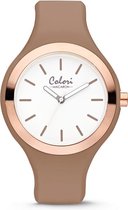 Colori Macaron 5 COL507 Horloge - Siliconen Band - Ø 44 mm - Beige