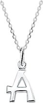 Robimex Collection  Ketting  Letter A  45 cm - Zilver