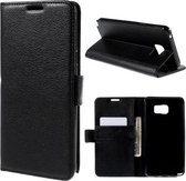 Litchi Cover wallet case hoesje Samsung Galaxy Note 5 zwart