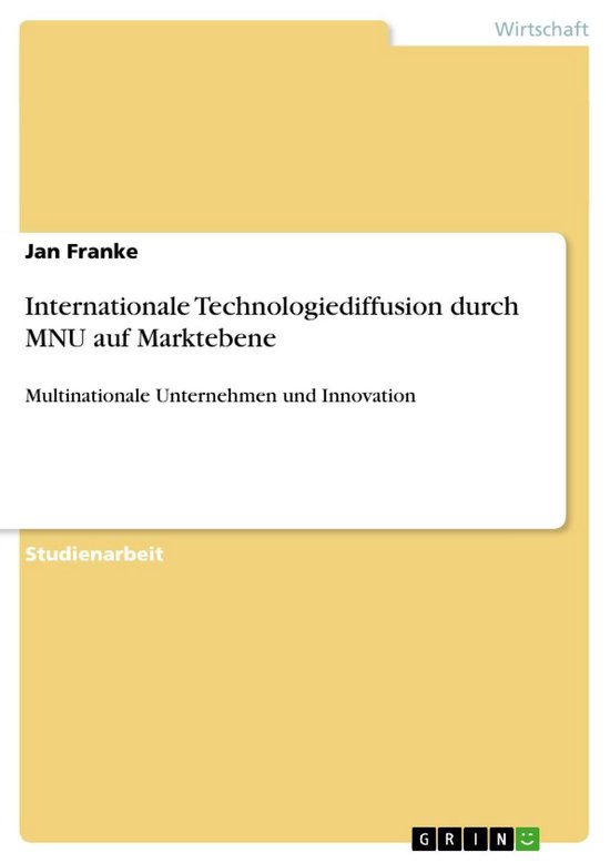 Internationale Technologiediffusion durch MNU auf Marktebene - cover