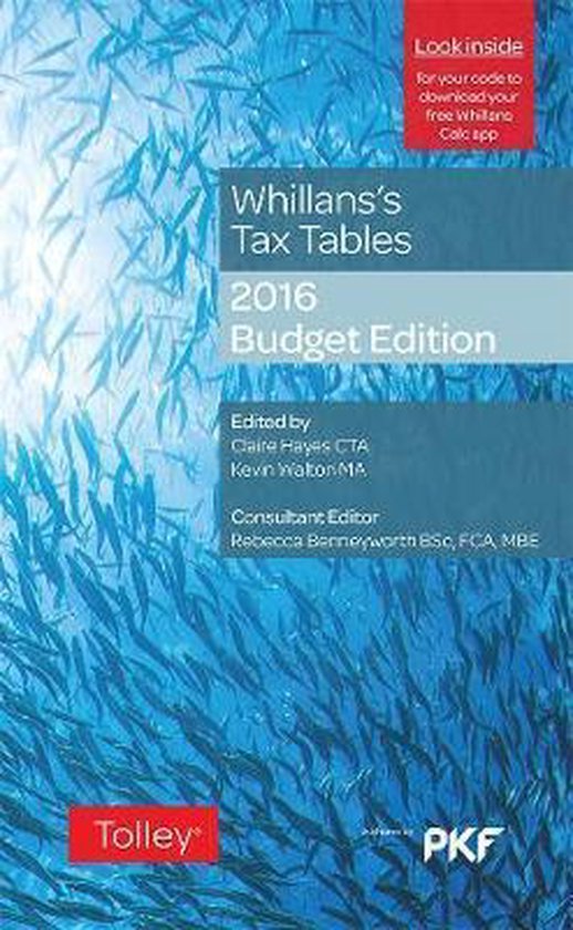 Whillans's Tax Tables 2016-17 (Budget edition) - cover