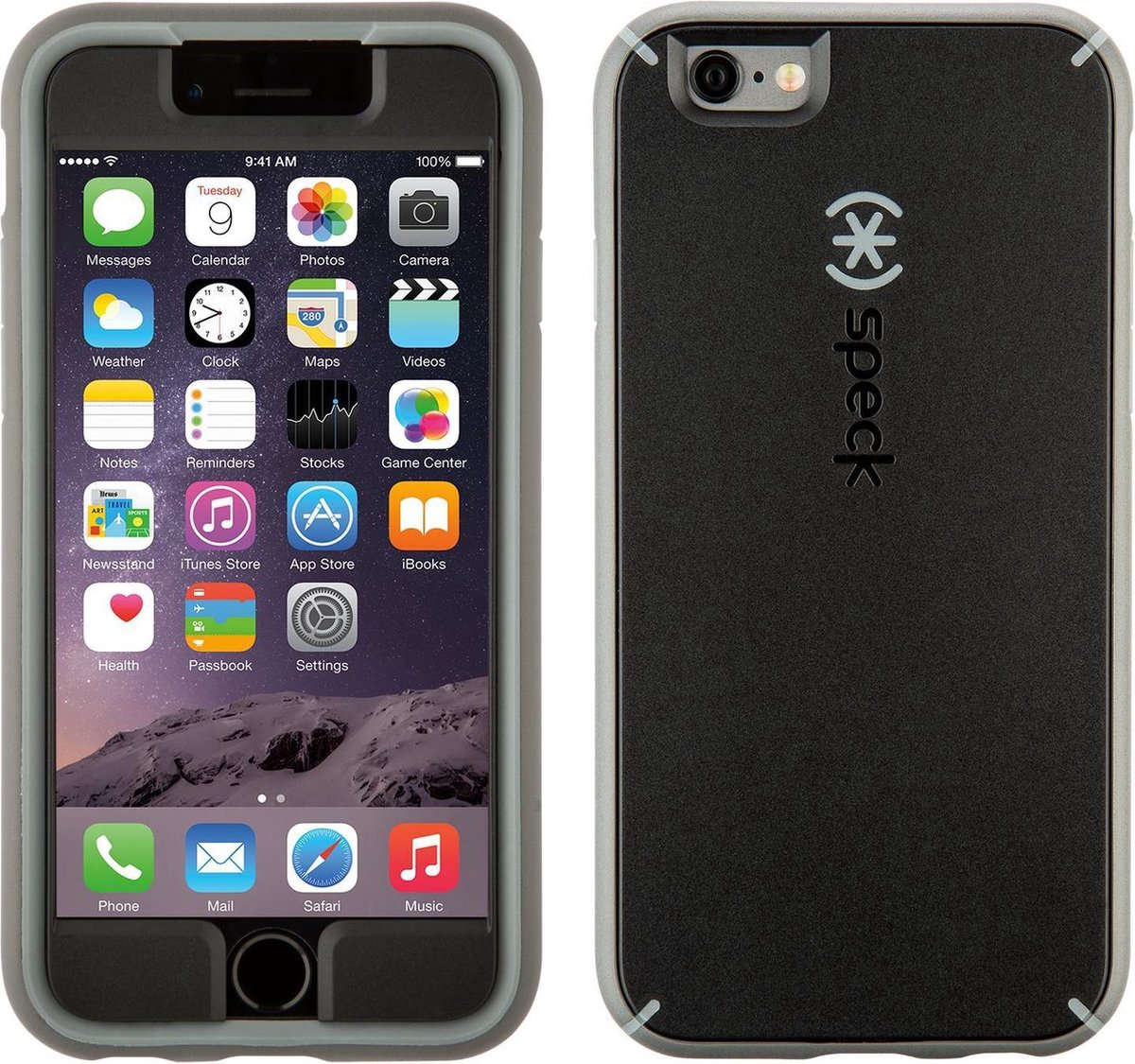 Speck MightyShell + Faceplate - Hoesje voor iPhone 6 / 6s Plus - Black / Gravel Grey / Slate Grey