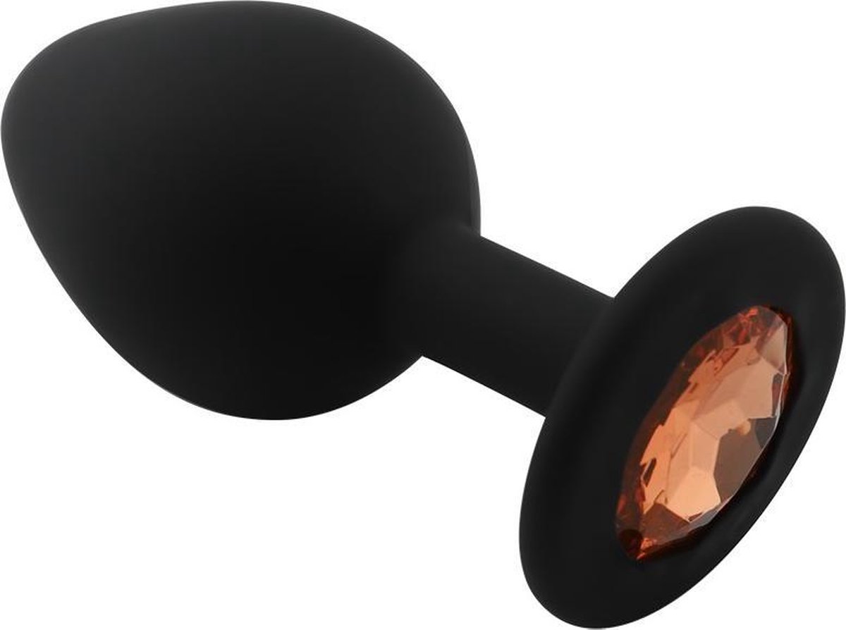 Goedkoopste Banoch - Buttplug Penumbra Amber Medium - Siliconen buttplug Zwart - kristal - Amber