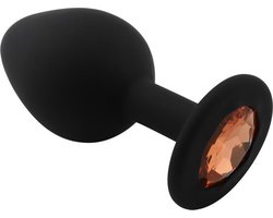 Banoch - Buttplug Penumbra Amber Medium - Siliconen buttplug Zwart - kristal - Amber