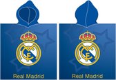 Real Madrid Badponcho Logo 55 X 115 Cm Blauw