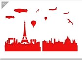 Parijs skyline sjabloon - Kunststof A3 stencil - Kindvriendelijk sjabloon geschikt voor graffiti, airbrush, schilderen, muren, meubilair, taarten en andere doeleinden
