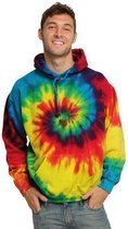 Colortone Hooded Sweater, Kleur Rainbow, Maat S