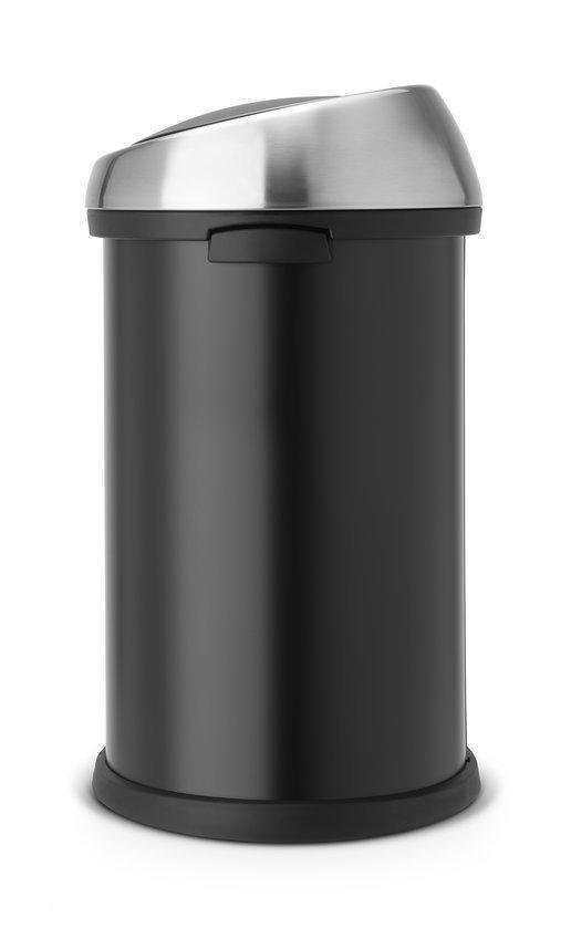 Afvalverzamelaar 50 liter 'Touch Bin' met matt steel deksel, Matt Black |  bol.com