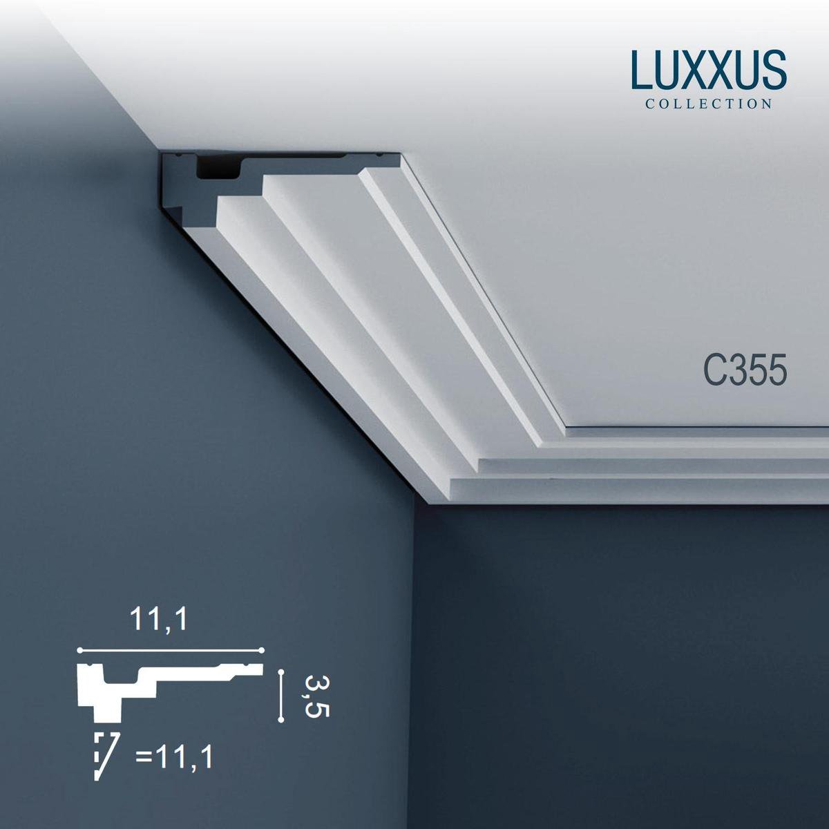 Moulures Décoratives Orac Decor LUXXUS C355 - Lot De 15 Profils (30m), Polyuréthane, Blanc, Neuf