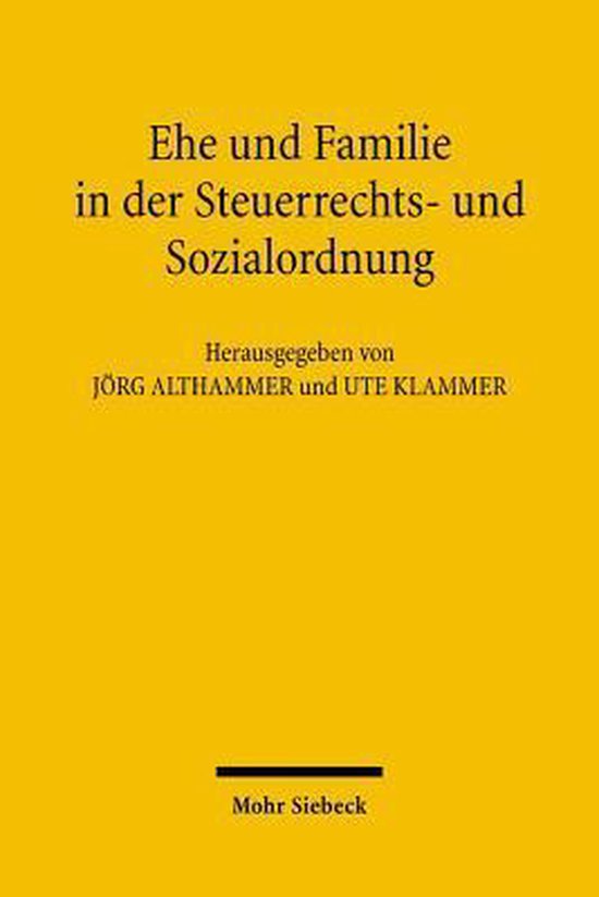 Ehe und Familie in der Steuerrechts- und Sozialordnung - cover