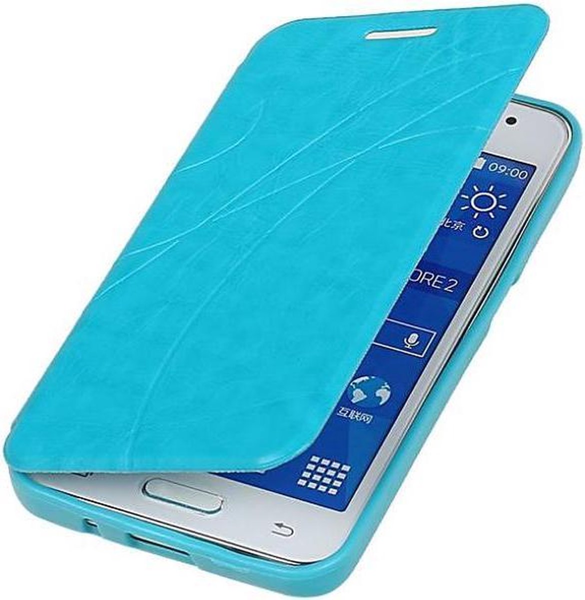 Easy Booktype hoesje Geschikt voor Samsung Galaxy Core II G355H Turquoise