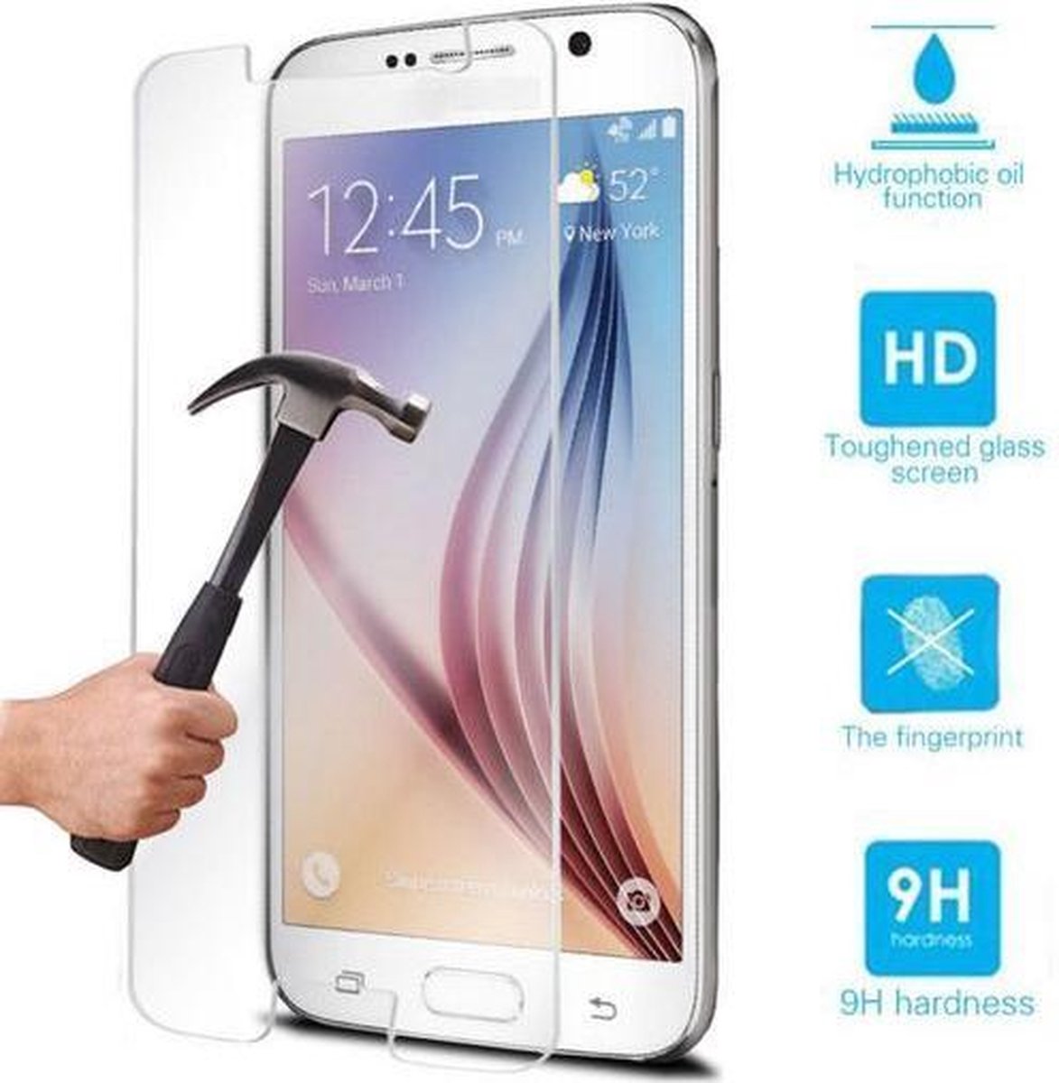 Tempered Glass Screenprotector voor Samsung Galaxy S6