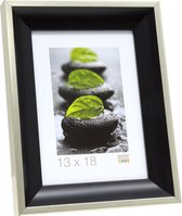 Deknudt Frames fotolijst S46GD2 - zwart met zilver boord - foto 30x40