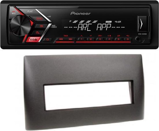 Façade Cadre Radio CISCAR EXPORT Pour Fiat Stilo 2001-2008 - 1 DIN Avec Poche - Gris Foncé