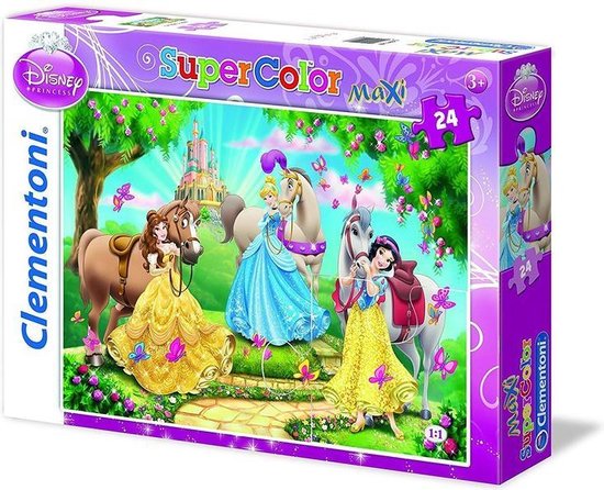 Clementoni Supercolor Maxi puzzel Disney Prinsessen - 24 grote stukjes ...