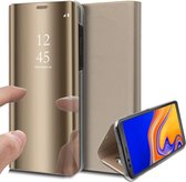 Samsung Galaxy J4 Plus Hoesje Spiegel Lederen Book Case Goud van iCall