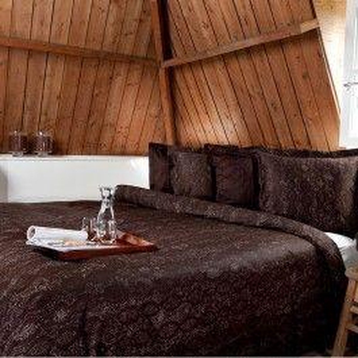 HNL Refined Cody Dekbedovertrek - Eenpersoons - 140x200/220 cm - Bruin