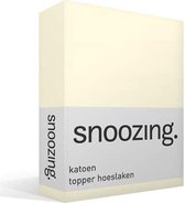 Snoozing - Katoen - Topper - Hoeslaken - Eenpersoons - 80x200 cm - Ivoor
