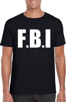 Politie FBI tekst t-shirt zwart heren S