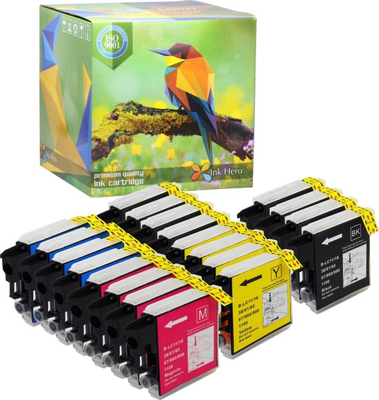 Ink Hero - 20 Pack - Inktcartridge / Alternatief voor de Brother LC985 DCP-J125 DCP-J140W DCP-J315W DCP-J515W MFC-J220 MFC-J265W MFC-J410 MFC-J415W - Cartridge formaat: XL cartridge