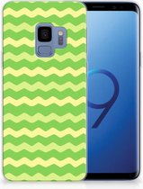Geschikt voor Samsung S9 Back cover Waves Green