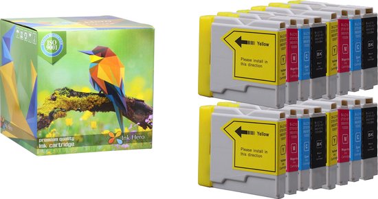 Lot De 12 Cartouches D'Encre Couleurs (C/M/Y) Compatibles Brother DCP/MFC Series - 15ml - Go Inks