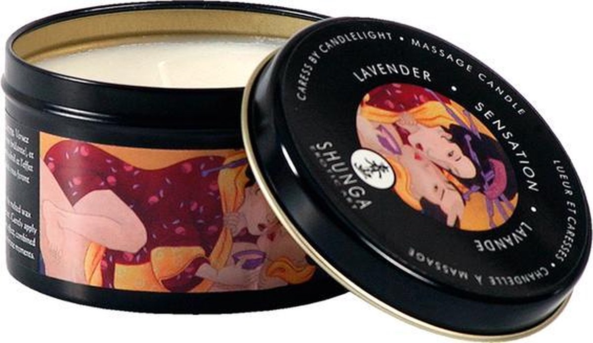 Shunga - Massagekaars Sensatie & Lavendel - Glijmiddel