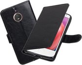 BestCases.nl Zwart Portemonnee booktype hoesje Motorola Moto E4