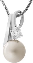 Orphelia ZH-7119/PL - CHAIN WITH PENDANT PLATINUM PEARL - 925 zilver - cubic zirkonia - parel - 45 cm