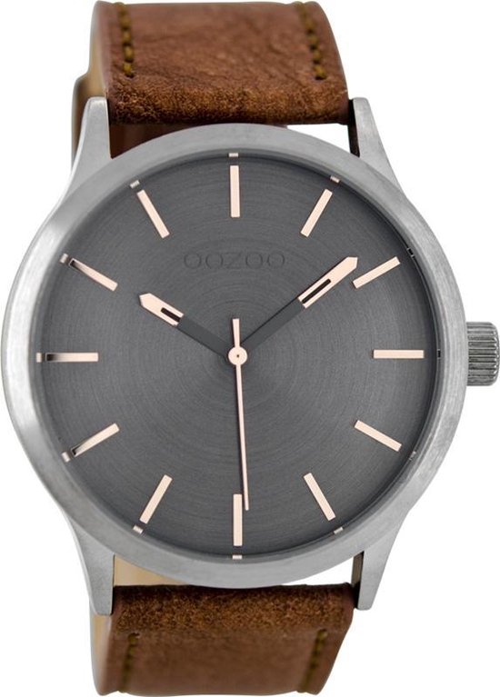 OOZOO Timepieces - Rosé Goudkleurige Horloge Met Oud Roze Leren Band - C9016 | Bol