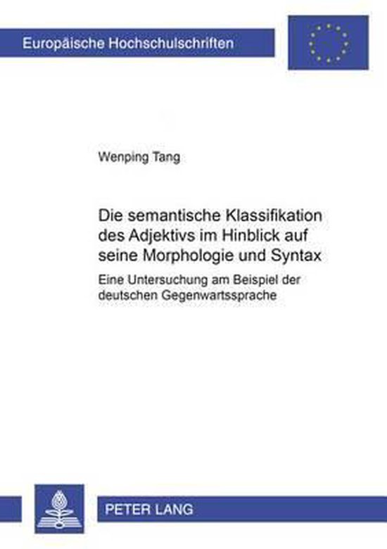 Die semantische Klassifikation des Adjektivs im Hinblick auf ... - cover