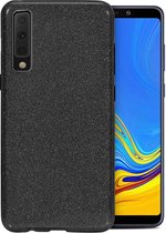 Glitter Hoesje voor Samsung Galaxy A7 (2018) Siliconen TPU Case Zwart - Glitters Cover van iCall