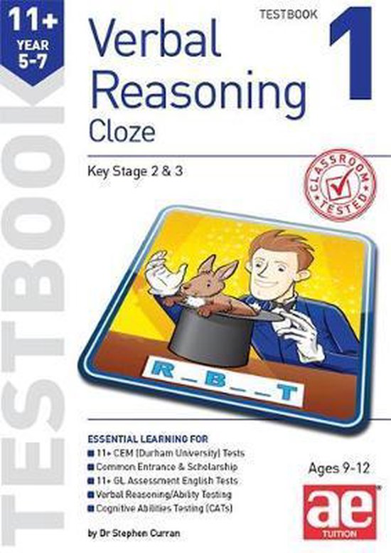 11+ Verbal Reasoning Year 5-7 Cloze Testbook 1 - cover