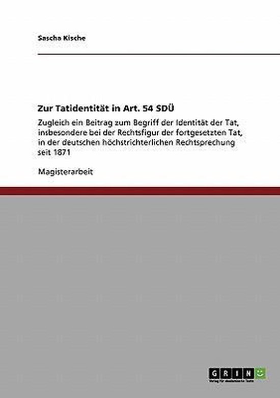 Zur Tatidentitat in Art. 54 SDUE - cover