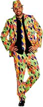 Neon Geruit Print Suit - Kostuum Volwassenen - Maat L - 52/54