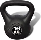 Kettlebell 16KG Zwart - Kettle Bell Fitness - Gewicht met handvat