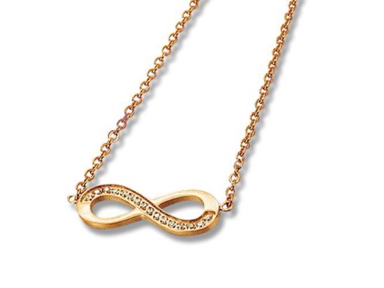 Amanto Ketting Eileen Rosé - 316L Staal PVD - Infinity - 7x20mm - 48cm