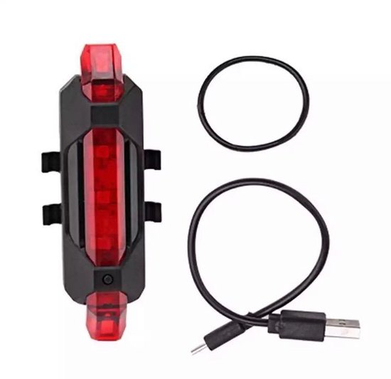 Oplaadbare fiets achterlicht led. (Rood) Afneembaar. van Merkloos — afbeelding 2