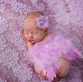 Newborn fotoshoot - lila / paarse vleugels met haarband / newborn photoshoot / baby fotoshoot / baby kleding / babycadeau / babykleding